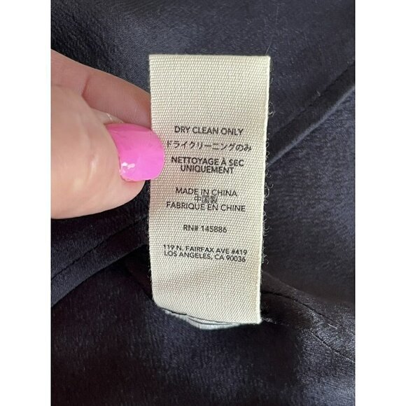 The Great Womens Sz 0 Black Silk Crochet Detailed Semi Sheer Popover Top Blouse - Picture 6 of 9